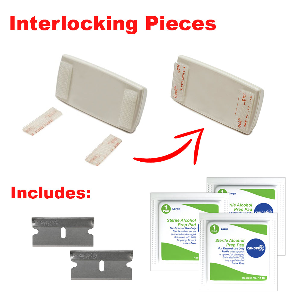 Canopus EZ Pass Mounting Strips: Adhesive Strips, Dual Lock Tape, Ezpass Tag Holder, Peel-and-Stick Strips (2 Sets - 4 Pcs) with Cleaning Prep Pad (1