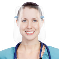 Full-face Safety Anti-Splash Protective Shield, Transparent, Lightweight, Unisex with Elastic Straps (4-Pack)