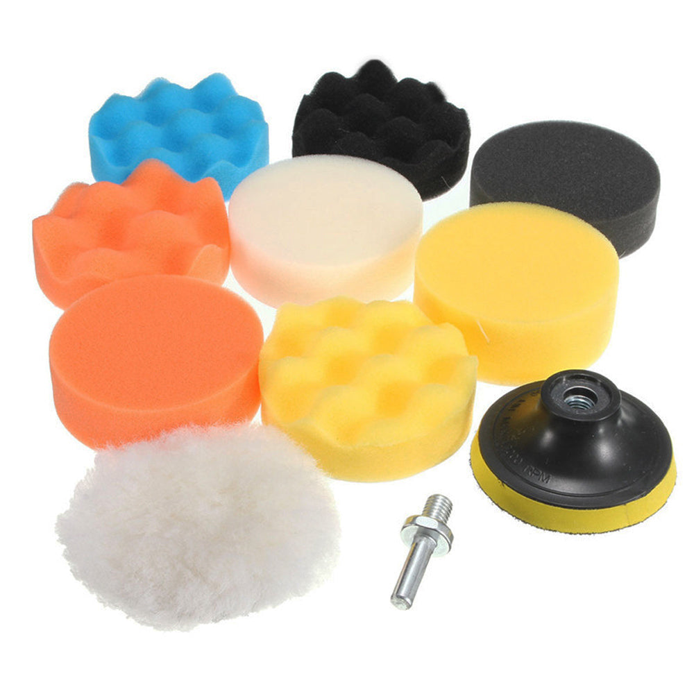 Canopus Car Drill Polishing Pad Kit: 11 Pcs/3 inch Buffing Pads for Polishing, Waxing and Sealing Glaze