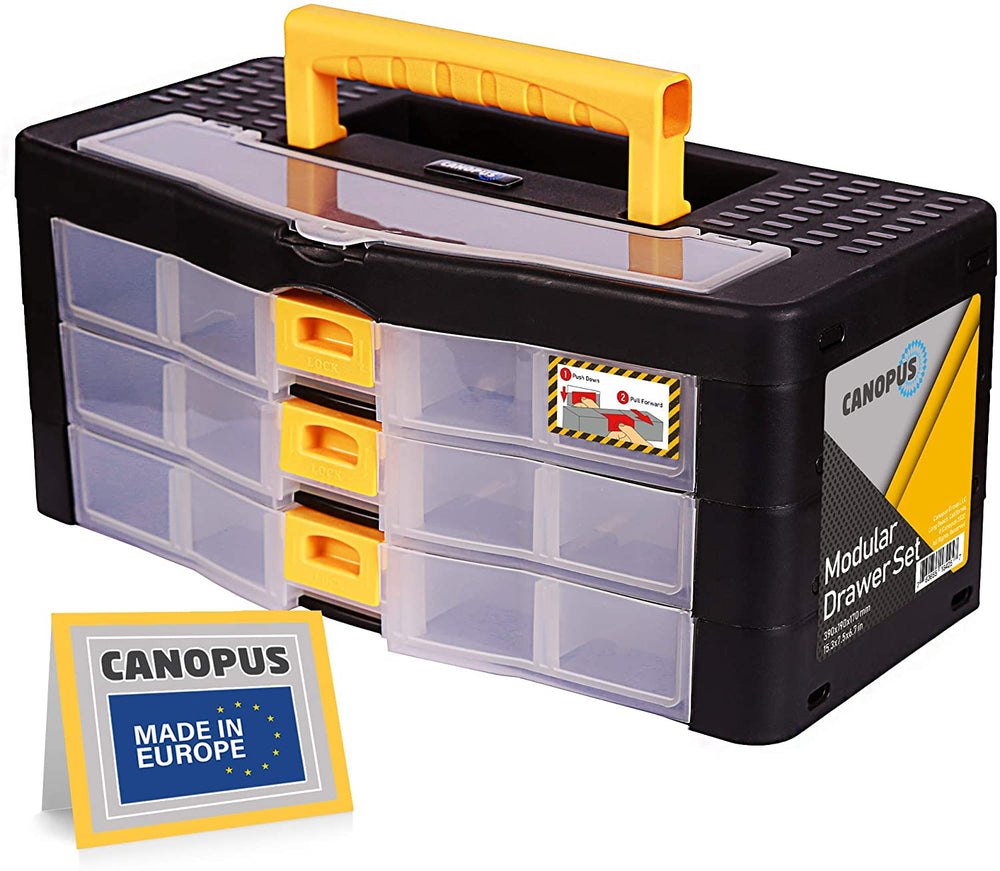 CANOPUS Plastic Tool Box, Tool Organizer with 3 Drawers – Canopus USA