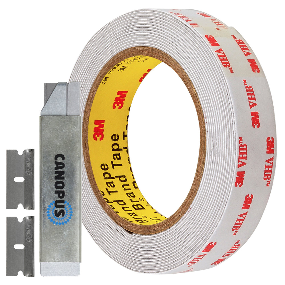 Double Sided Tape, Heavy Duty Mounting Tape, 4950 VHB, 1in x 15ft, Whi –  Canopus USA